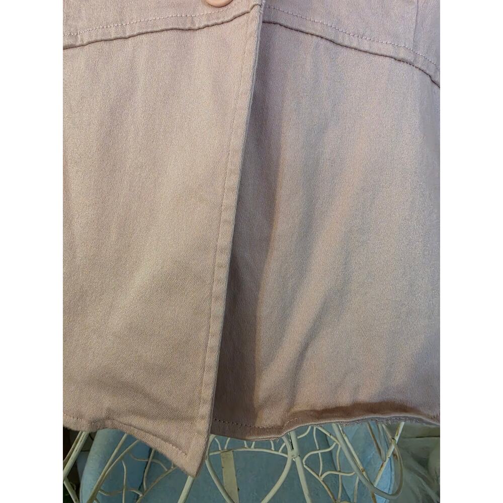 Vintage Mandee Y2K Dusty Pink Mandarin Collar Blazer Jacket Peplum Coquette - Picture 3 of 10